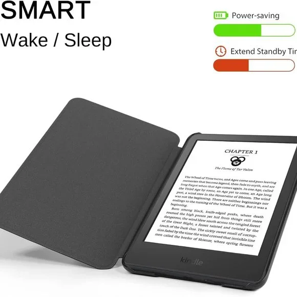 PU Leather with Auto Sleep Wake cover, Protective Case for Kindle Basic Rainbow - Picture 3 of 6